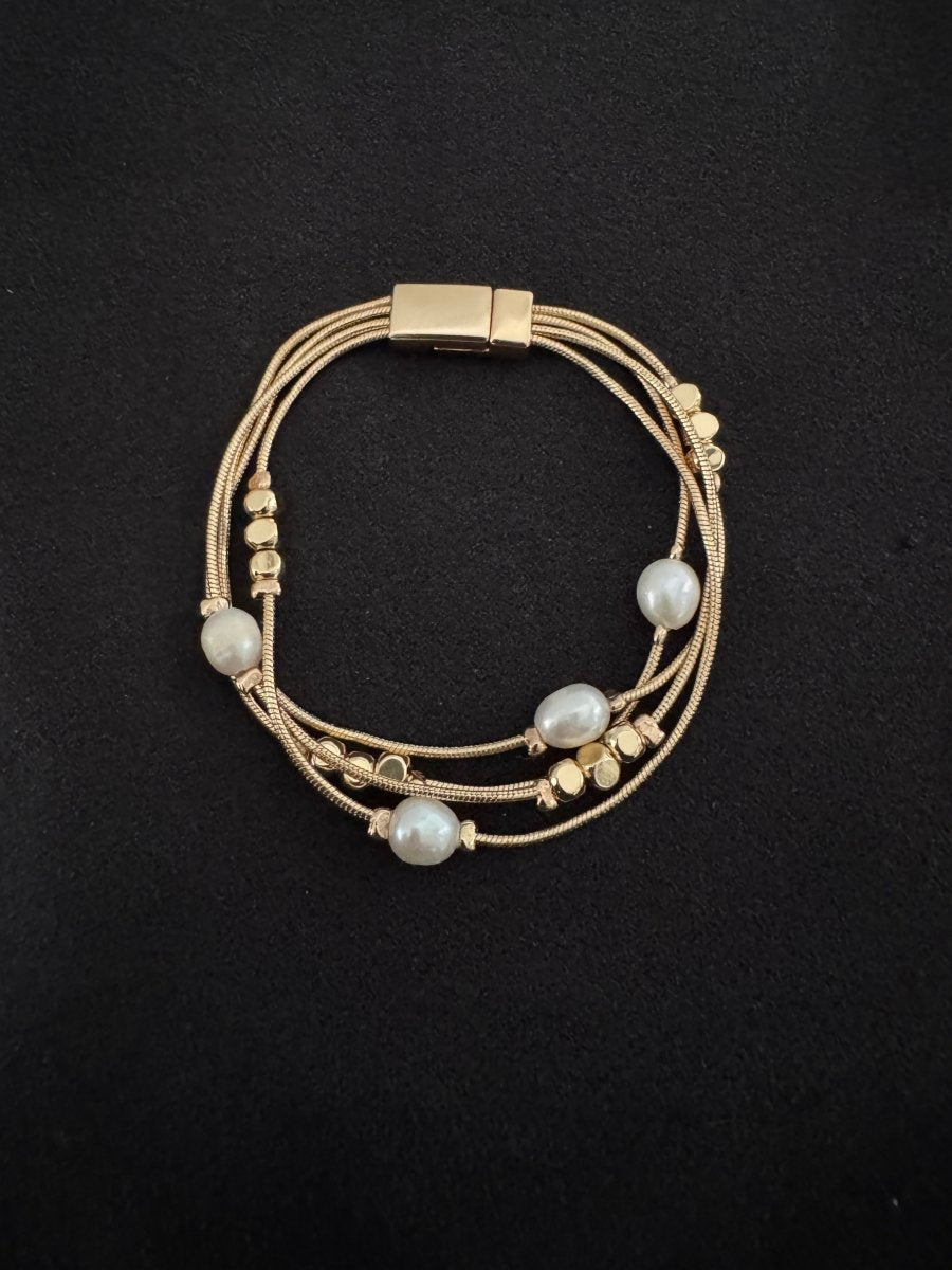 Pearl chain stack bracelet