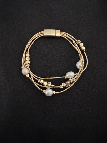 Pearl chain stack bracelet
