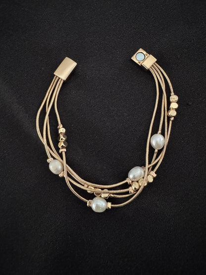Pearl chain stack bracelet