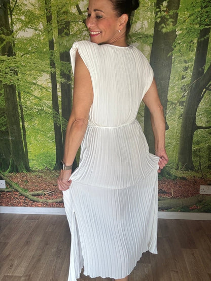 Pleated power dress