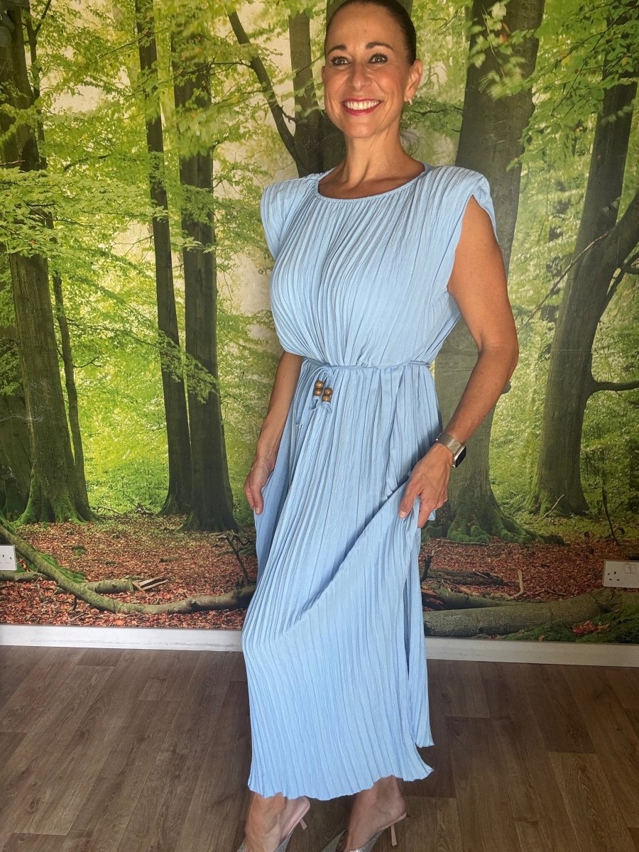 Pleated power dress