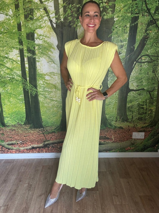 Pleated power dress