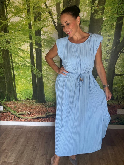 Pleated power dress