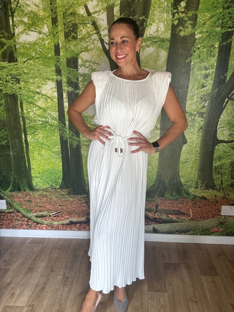 Pleated power dress