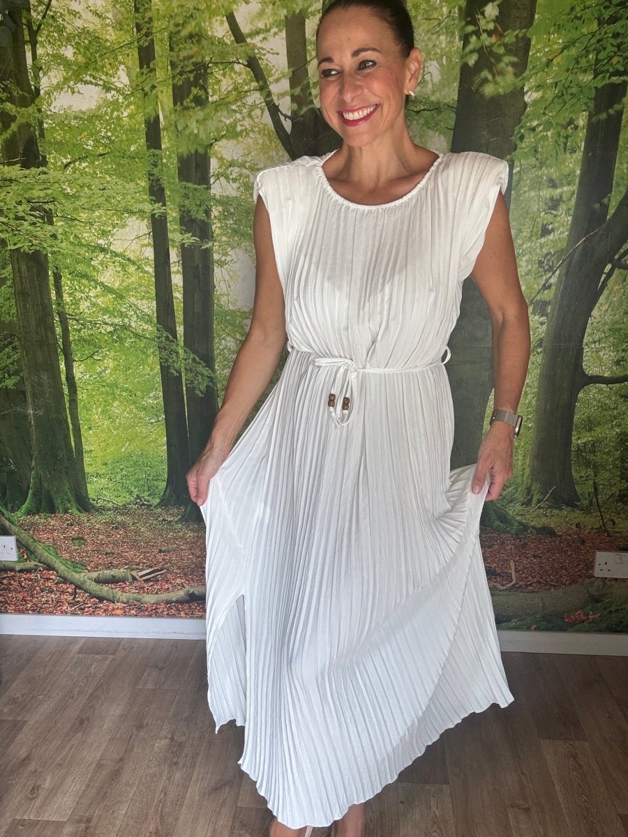 Pleated power dress