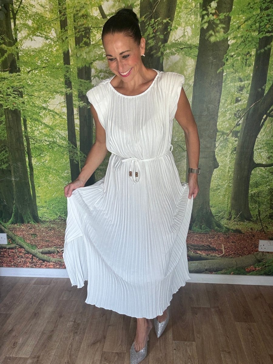 Pleated power dress