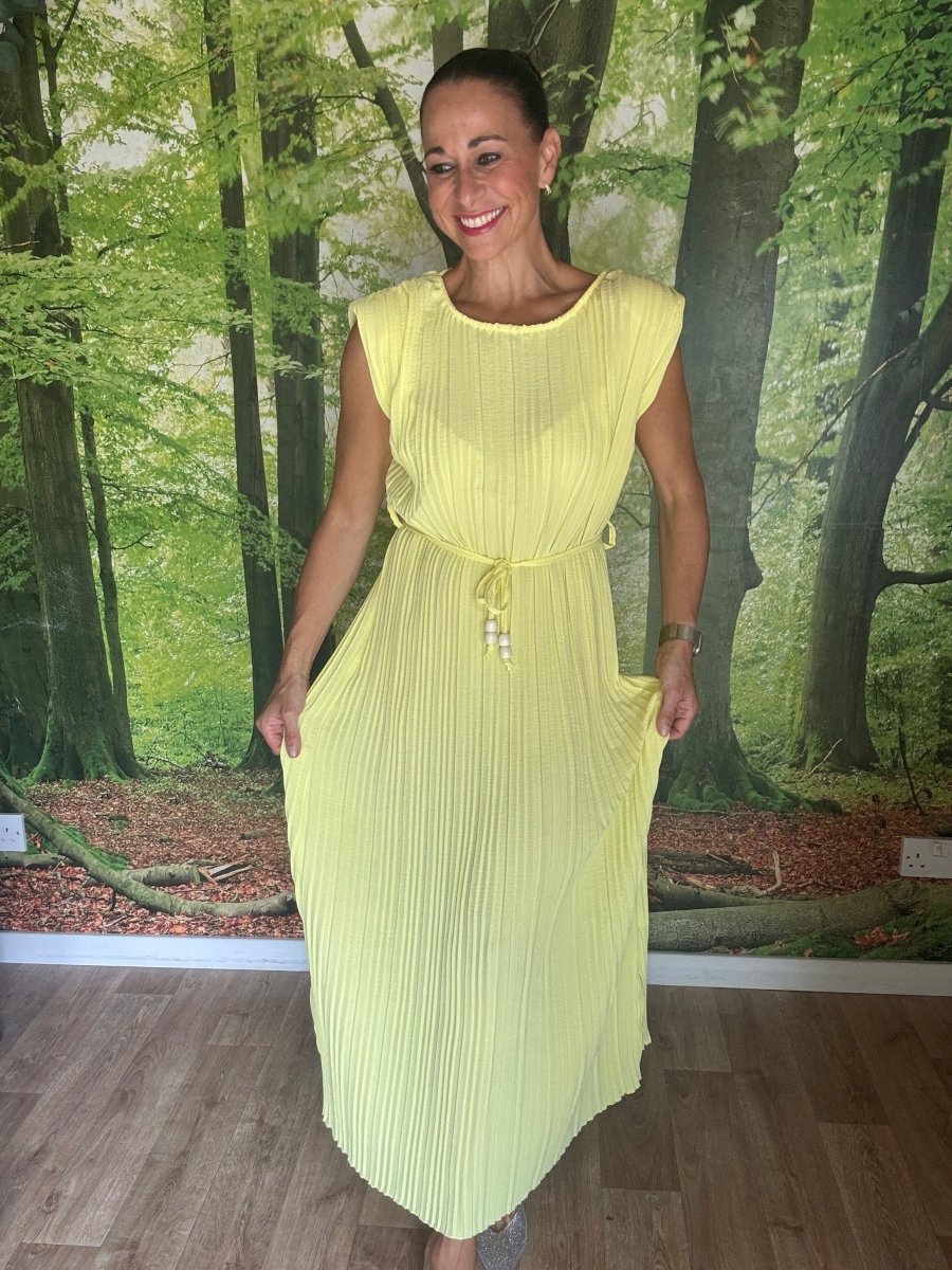 Pleated power dress