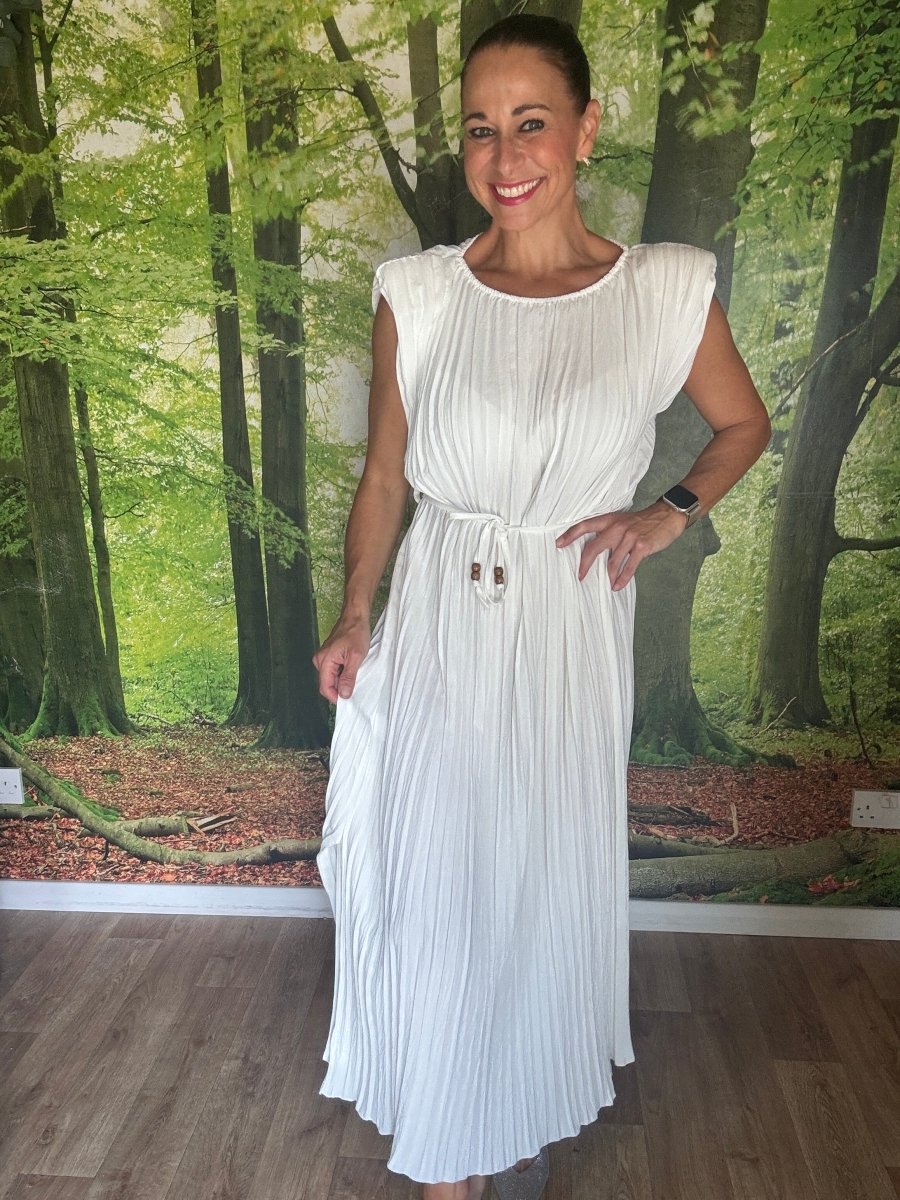 Pleated power dress