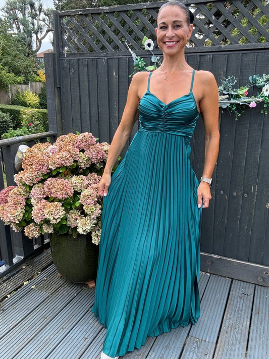 Pleated tie dress