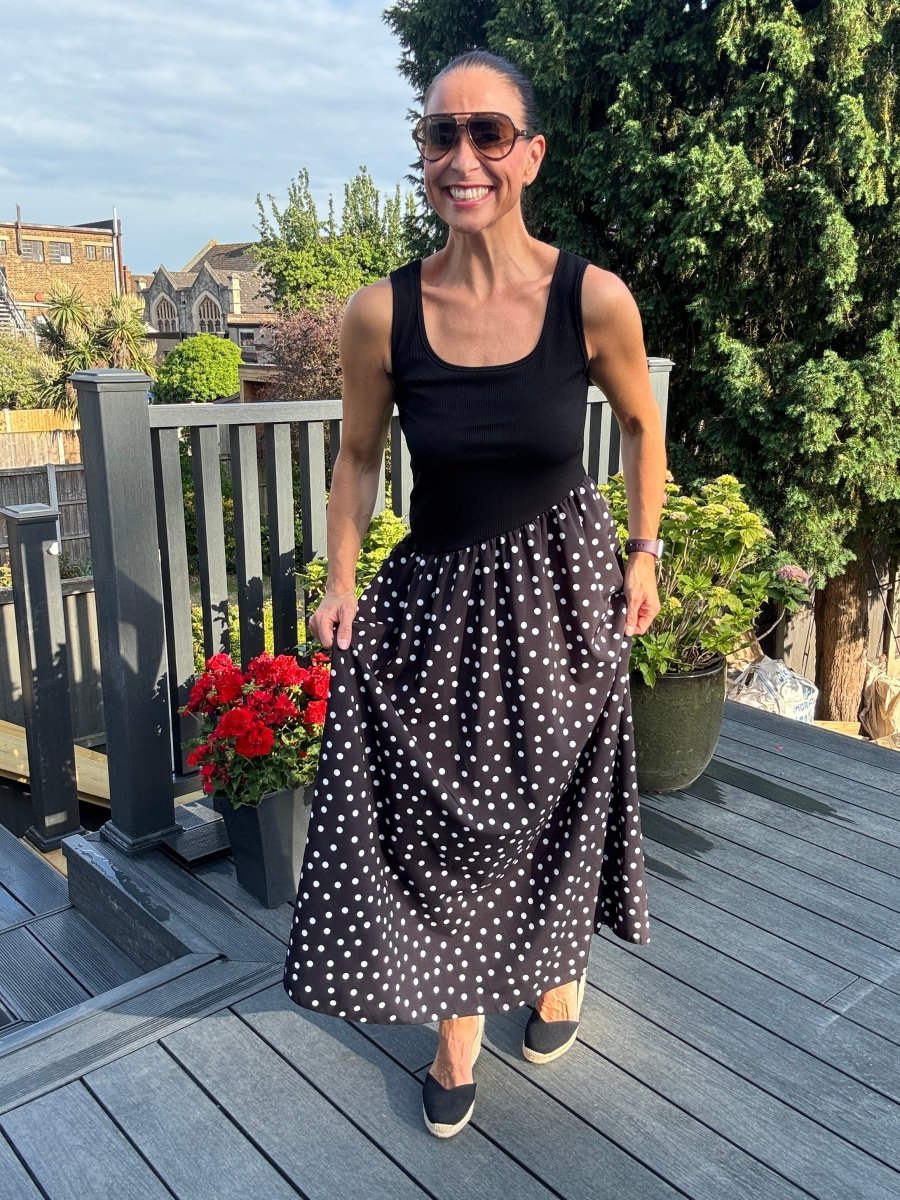 Polka dot jersey dress