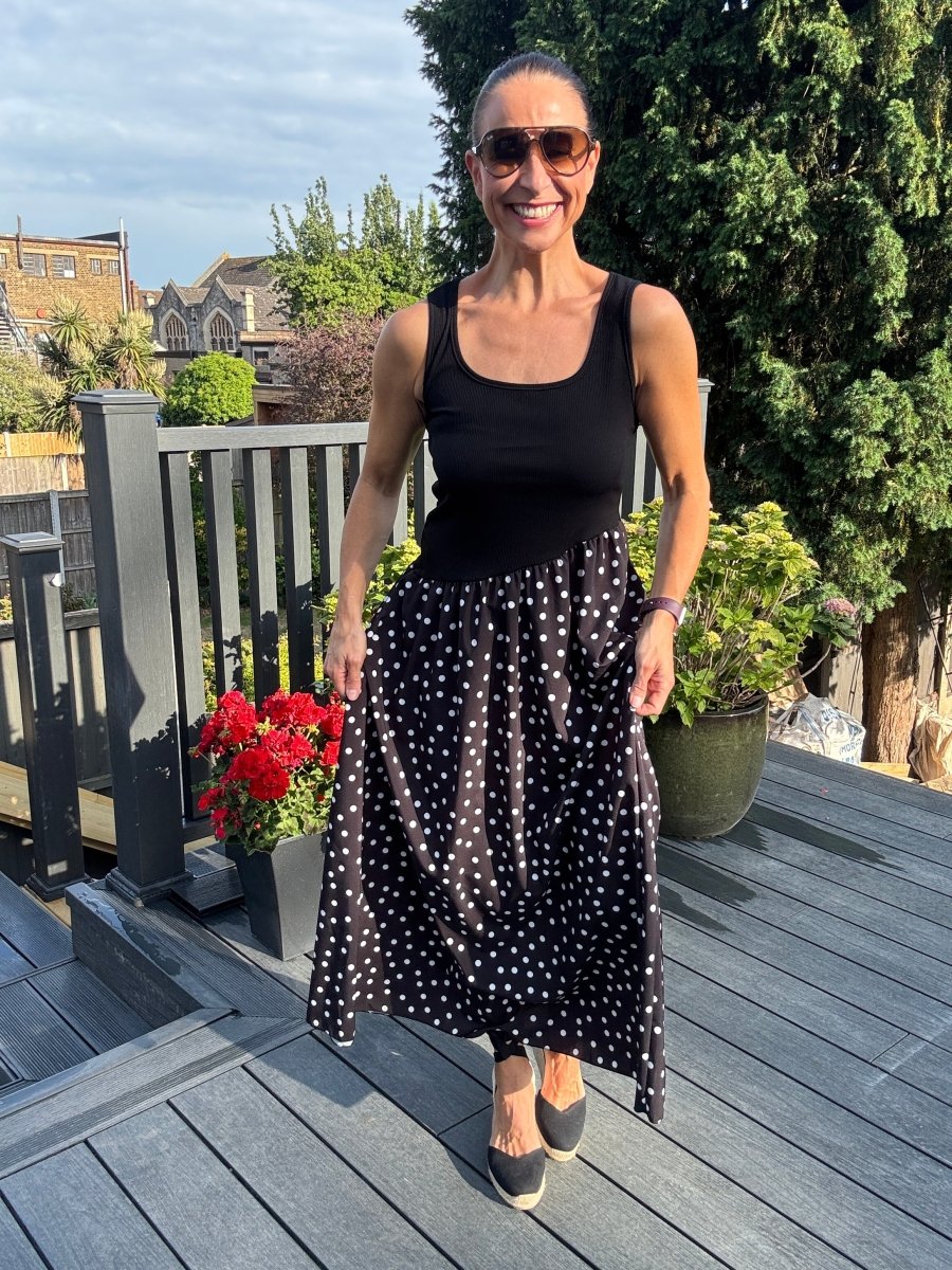 Polka dot jersey dress