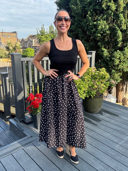 Polka dot jersey dress