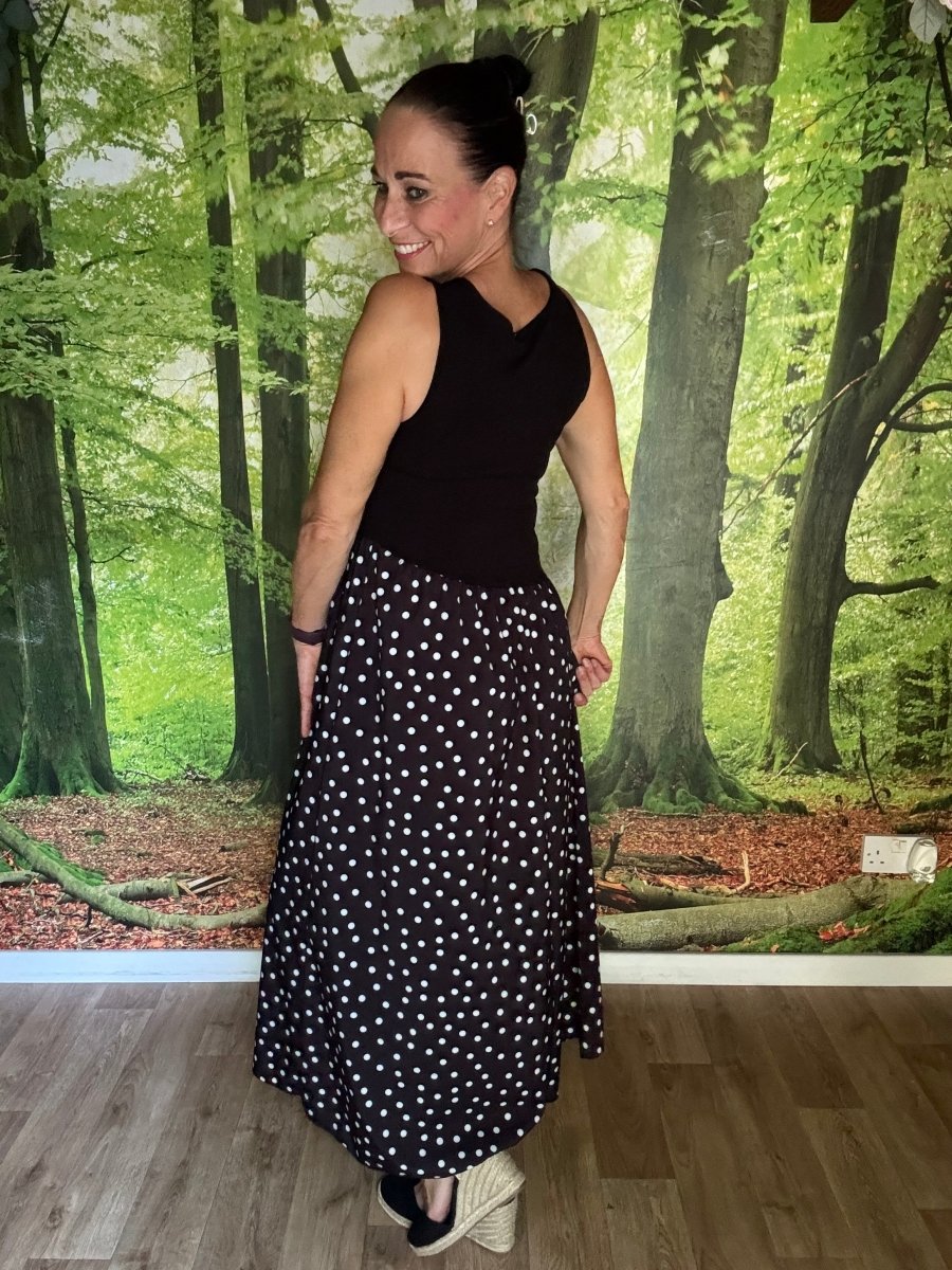 Polka dot jersey dress