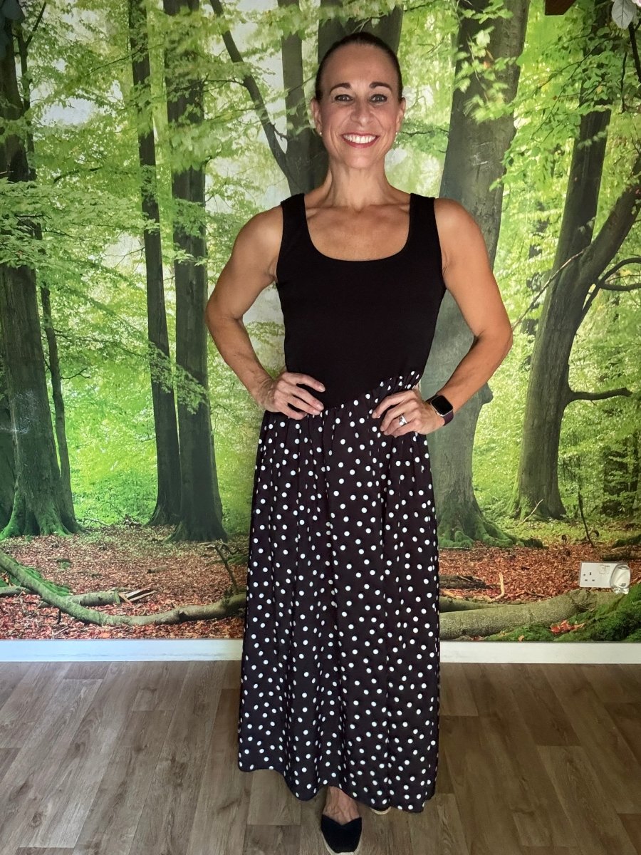 Polka dot jersey dress