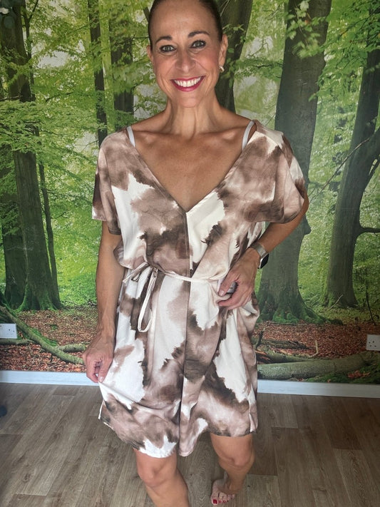 V - neck short playsuit