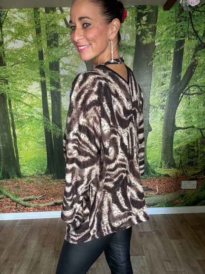 Zebra jersey zip