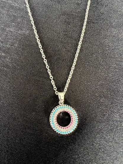 Colourful circular pendant