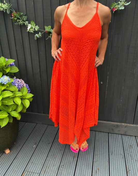 Crochet waterfall dress