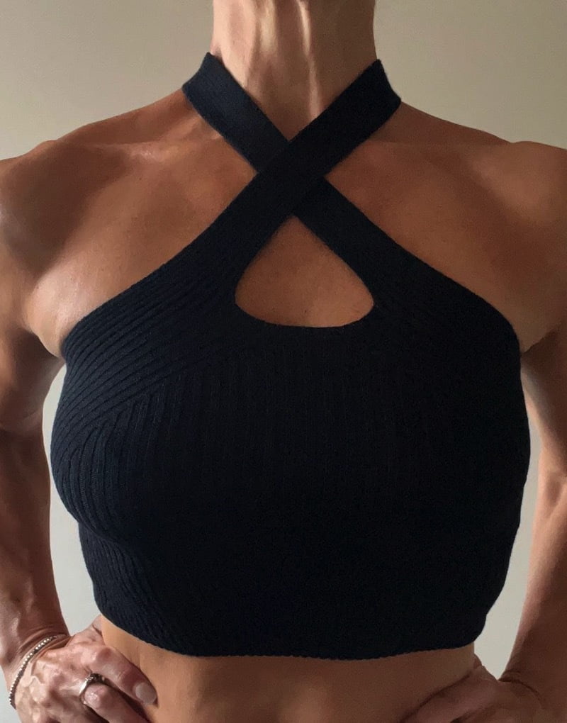 Cross over crop top