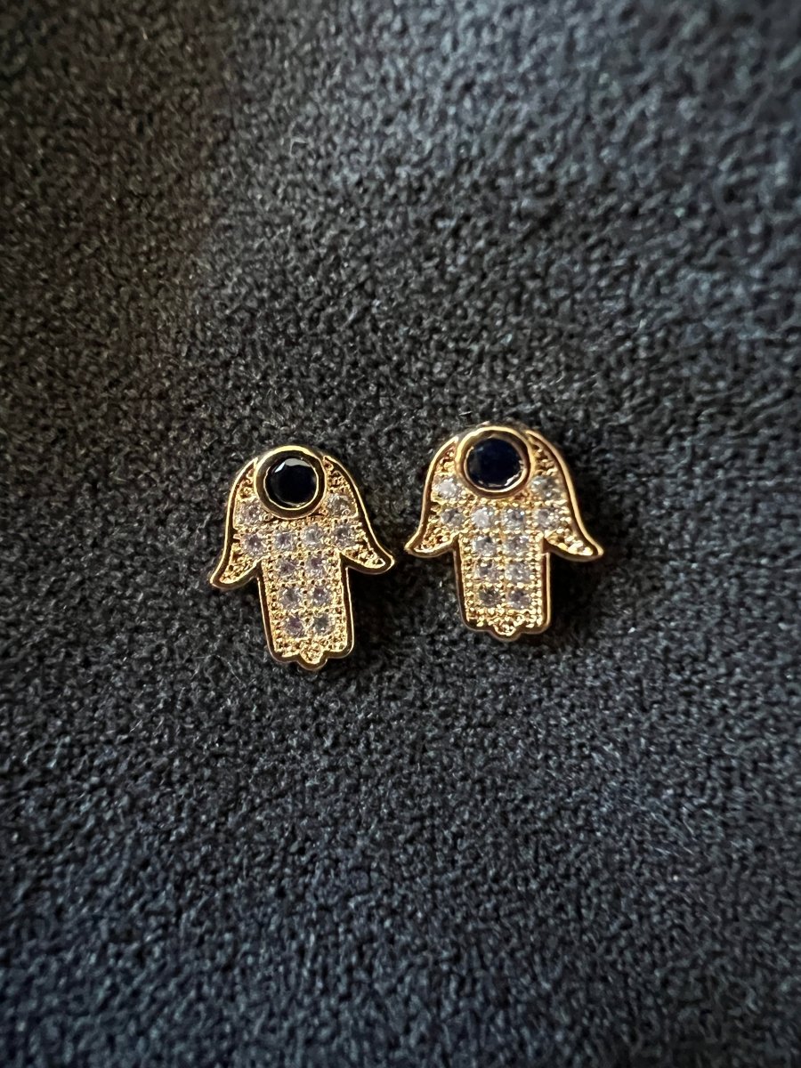 Gold Hamza hand earrings