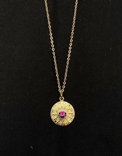 Gold/Rainbow gem necklace