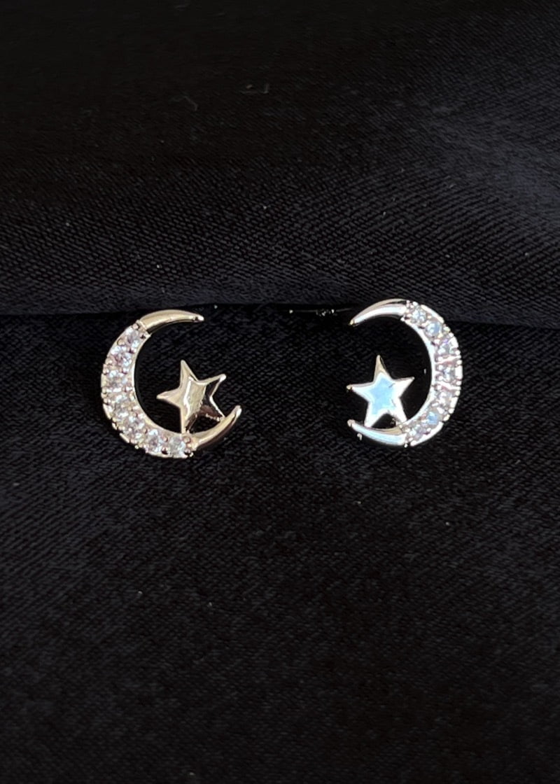 Moon and star earrings