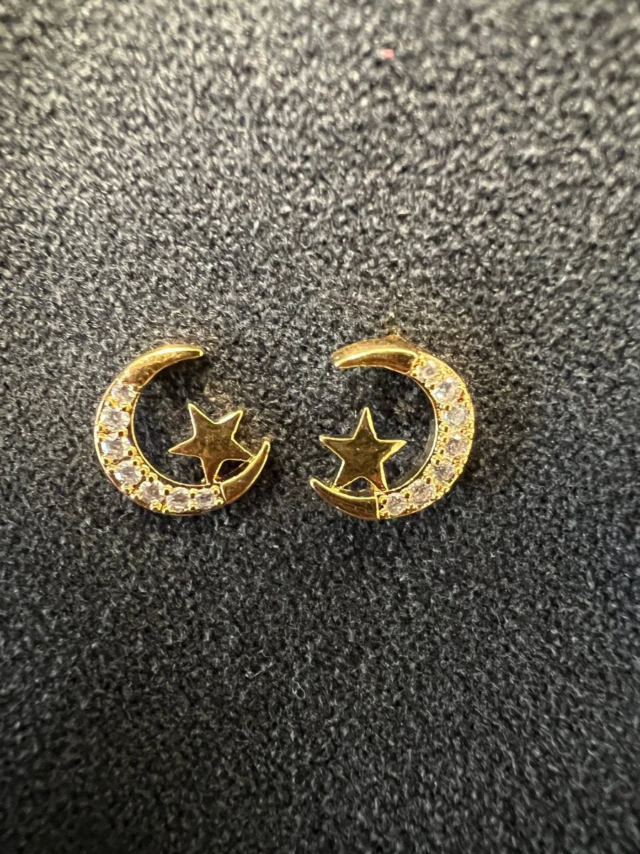 Moon and star earrings