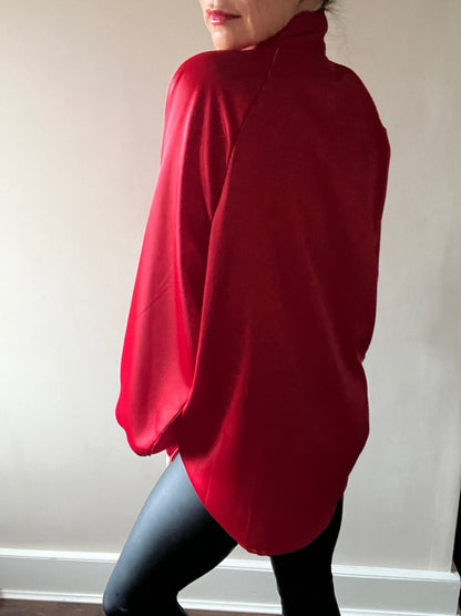 Red tie blouse