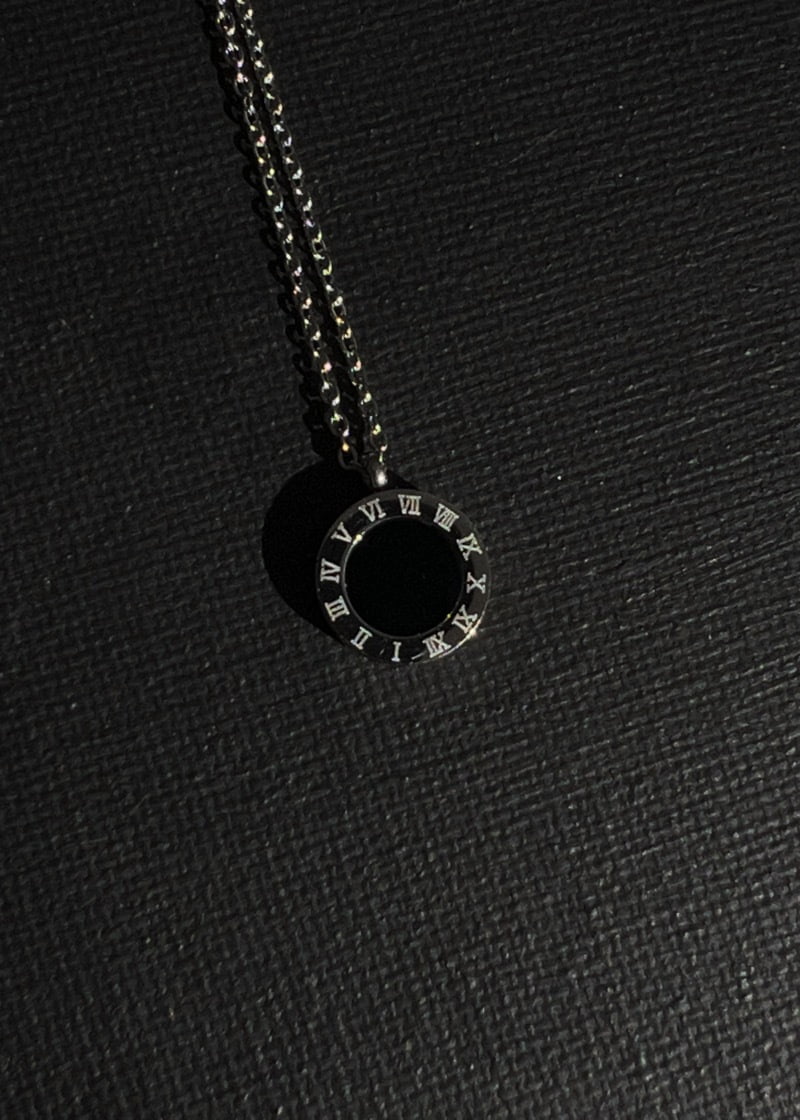 Roman numeral circle necklace