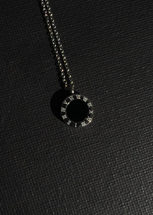 Roman numeral circle necklace