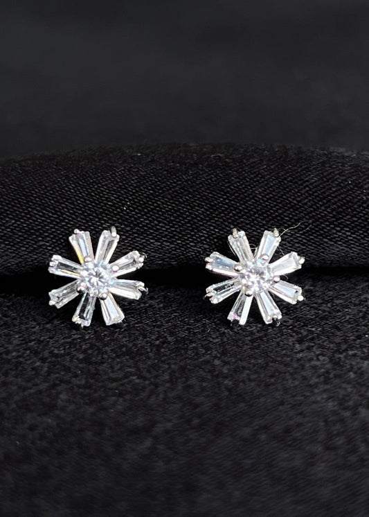 thin flower earrings